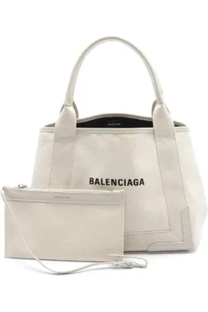 Balenciaga Pre-owned, Dames, Wit, ONE Size, Leer, Pre-owned Canvas totes