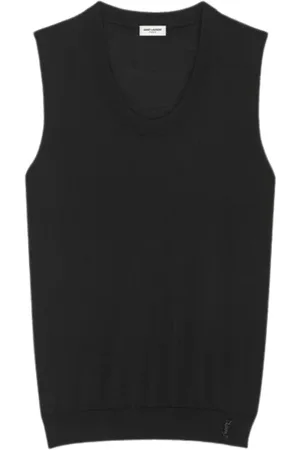 Saint Laurent Tops, Dames, Zwart, M, Stijlvolle Tanktop in Zwart