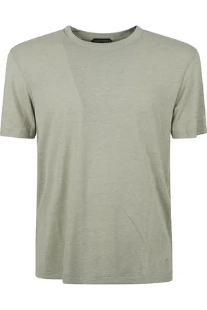 Tom Ford Tops, Heren, Groen, XL, Katoen, Gebreide Crew Neck T-shirts en Polos
