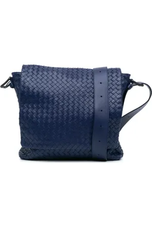 Bottega Veneta Pre-owned, Dames, Blauw, ONE Size, Leer, Pre-owned Leather crossbody-bags