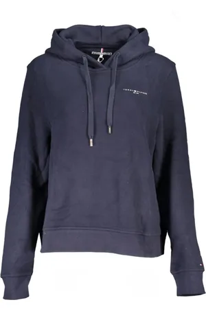 Tommy Hilfiger Sweatshirts & Hoodies, Dames, Blauw, L, Katoen, Hooded katoenen sweatshirt met print