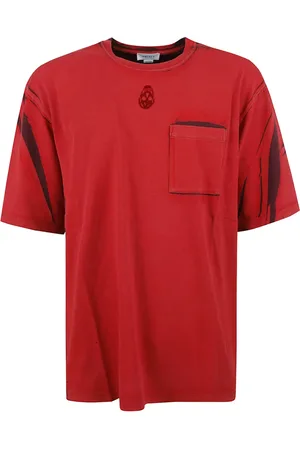 Alexander McQueen Tops, Heren, Rood, L, Stijlvolle T-shirts en Polos