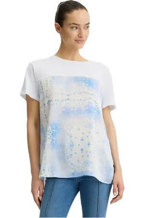 Liu Jo Tops, Dames, Wit, S, Katoen, Katoenen Jersey T-shirt met Bedrukte Satijnen Detail