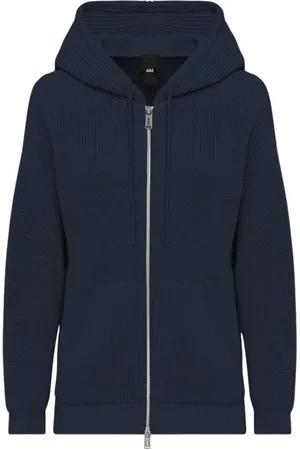 add Truien, Dames, Blauw, XS, Katoen, Full ZIP Gebreid Sweatshirt