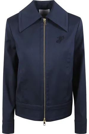 Patou Jassen, Dames, Blauw, S, Blauwe Korte Rits Jas