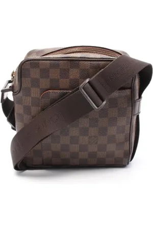 LOUIS VUITTON Pre-owned, Dames, Bruin, ONE Size, Leer, Tweedehands Canvas Louis Vuitton tassen