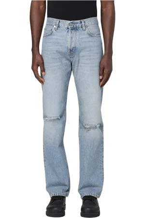 haikure Jeans, Heren, Blauw, W31, Denim, Slim Fit Distressed Denim Jeans