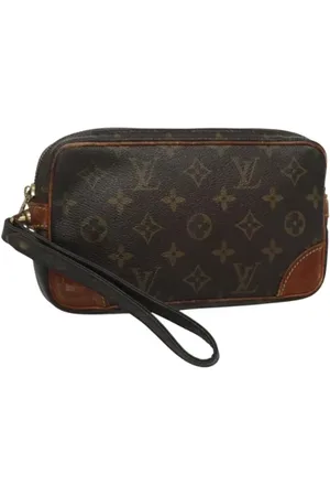 LOUIS VUITTON Pre-owned, Dames, Bruin, ONE Size, Leer, Pre-owned Canvas clutches