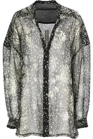 Rick Owens Blouses & Shirts, Dames, Zwart, S, Minimalistisch Zwart Shirt met Unieke Silhouet