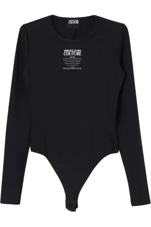 VERSACE Tops, Heren, Zwart, 2Xs, Fuchsia Bodysuit Lange Mouw Top