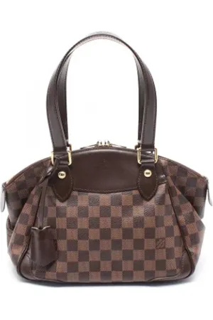 LOUIS VUITTON Pre-owned, Dames, Bruin, ONE Size, Leer, Tweedehands Canvas Louis Vuitton tassen
