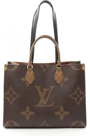 LOUIS VUITTON Pre-owned, Dames, Bruin, ONE Size, Leer, Tweedehands Canvas Louis Vuitton tassen