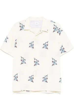 Paul Smith Overhemden, Heren, , XL, Witte Cubaanse kraag overhemd