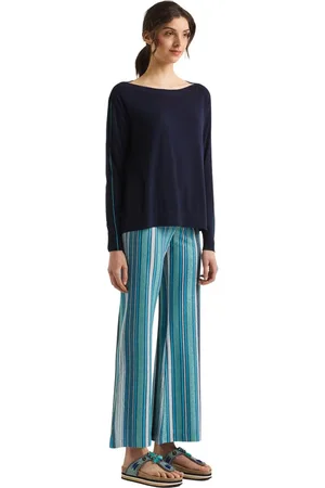 Maliparmi Truien, Dames, Blauw, M, Katoen, Lente Gebreide Trui