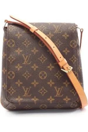 LOUIS VUITTON Pre-owned, Dames, Bruin, ONE Size, Leer, Tweedehands Canvas Louis Vuitton tassen