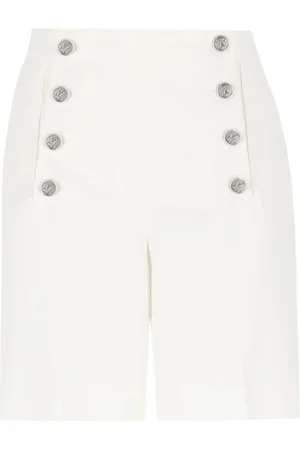 Etro Korte broeken, Dames, , 2Xs, Katoen, Elegant Ivory Designer Short Sleeve Top