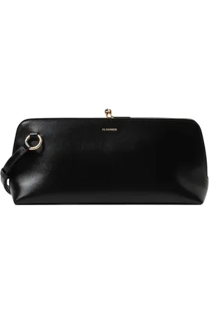 Jil Sander Tassen, Dames, Zwart, ONE Size, Leer, Minimalistische Leren Schoudertas