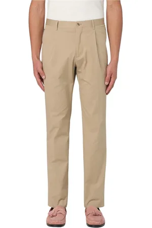 Etro Broeken, Heren, , L, Blauwe Geplooide Broek Met Ritszakken