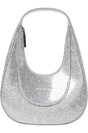 Chiara Ferragni Tassen, Dames, Grijs, ONE Size, Leer, Zilveren Glitter Schoudertas