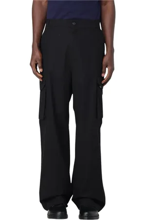 Daily paper Broeken, Heren, Zwart, S, Zwarte Straight-Leg Broek met Riemlussen
