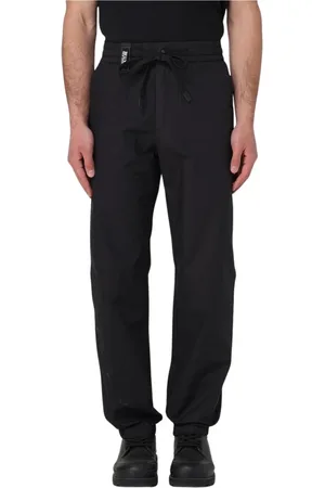 VERSACE Broeken, Heren, Zwart, L, Zwarte Designer Logo Broek Stijlvol Veelzijdig