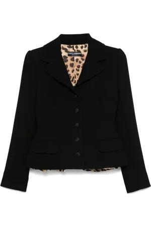 Dolce & Gabbana Jassen, Dames, Zwart, M, Wol, Zwarte Wol Crepe Blazer