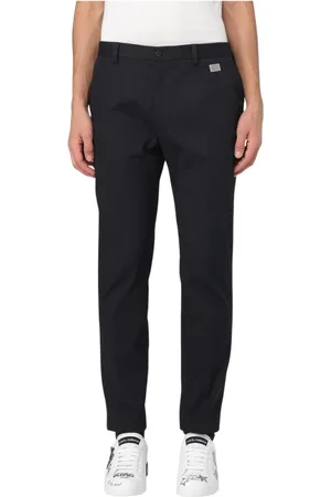 Dolce & Gabbana Broeken, Heren, Zwart, S, Katoen, Klassieke zwarte op maat gemaakte broek