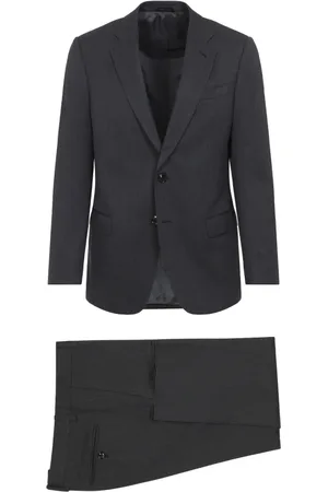 Giorgio Armani Pakken, Heren, Grijs, M, Wol, Elegant Grijs Pak