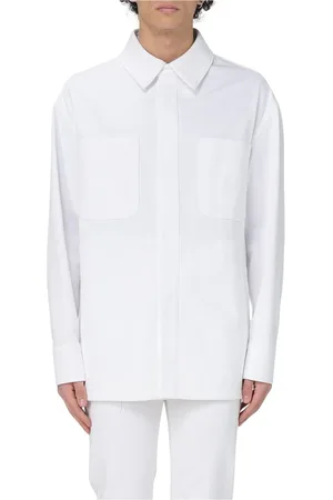 Fendi Overhemden, Heren, Wit, M, Katoen, Witte Kraag Trui