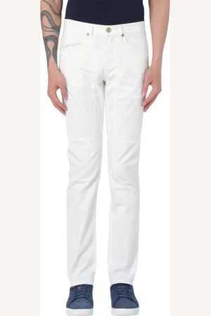 Jeckerson Broeken, Heren, Wit, W28, Katoen, Geel Room Patch Pocket Broek