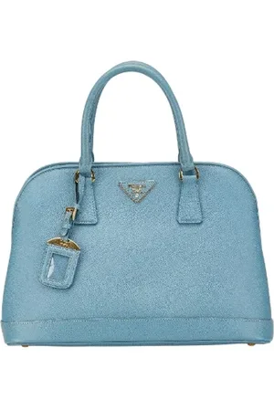 Prada Pre-owned, Dames, Blauw, ONE Size, Leer, Tweedehands leren handtassen