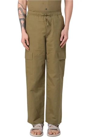 Colmar Broeken, Heren, Groen, S, Linnen, Beige Linnen Cargo Broek met Koord