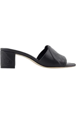 Alexander McQueen Schoenen, Dames, Zwart, 39 EU, Leer, Leather sandals