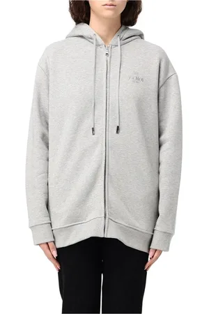 Fendi Sweatshirts & Hoodies, Dames, Grijs, S, Katoen, Grijze Zip-Up Hoodie voor Vrouwen