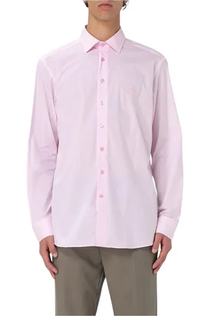 Etro Overhemden, Heren, Roze, 2Xl, Katoen, Blauwe Poplin Overhemd met Lange Mouwen