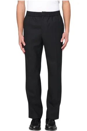 Ami Broeken, Heren, Zwart, M, Wol, Zwarte wollen rechte broek