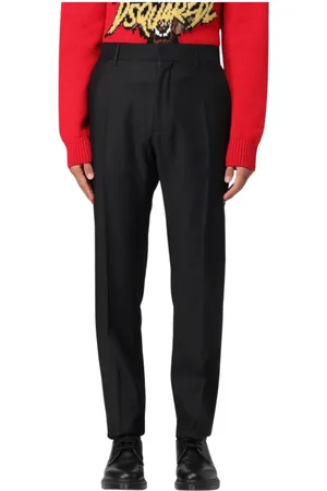 Dsquared2 Broeken, Heren, Zwart, M, Wol, Zwarte Straight-Leg Broek