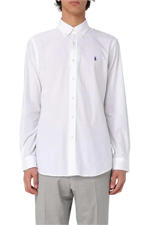 Ralph Lauren Overhemden, Heren, Wit, XL, Katoen, Klassiek Katoenen Lange Mouw Shirt Heren Wit