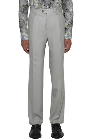 Etro Broeken, Heren, Grijs, L, Wol, Klassieke Stijl Blauwe Broek