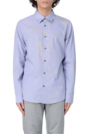 Armani Exchange Overhemden, Heren, Blauw, S, Katoen, Blauw Geweven Overhemd Stijlvol Comfortabel Veelzijdig