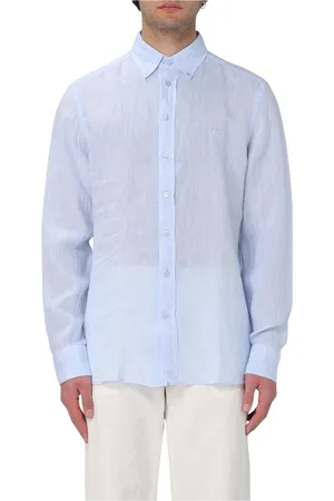 Etro Overhemden, Heren, Blauw, 3Xl, Linnen, Blauwe Linnen Casual Overhemd