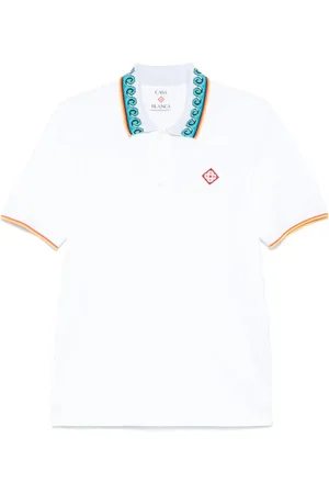 Casablanca Tops, Heren, Wit, M, Witte Polo Sweater met Logo Borduurwerk