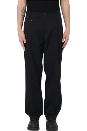 Paolo Pecora Broeken, Heren, Blauw, M, Katoen, Blauwe Straight Leg Broek met D-ring