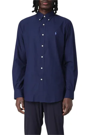 Ralph Lauren Overhemden, Heren, Blauw, XL, Katoen, Witte Katoenen Shirt met Lange Mouwen Mannen