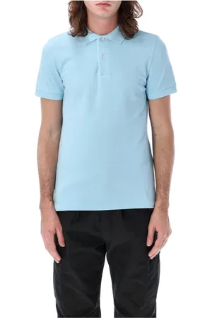Tom Ford Tops, Heren, Blauw, L, Katoen, Pale Sky Polo Shirt