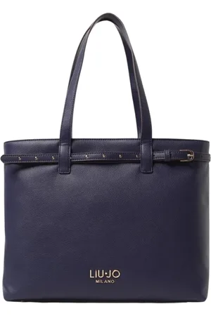 Liu Jo Tassen, Dames, Blauw, ONE Size, Leer, Blauwe Schoudertas met Riemdetail