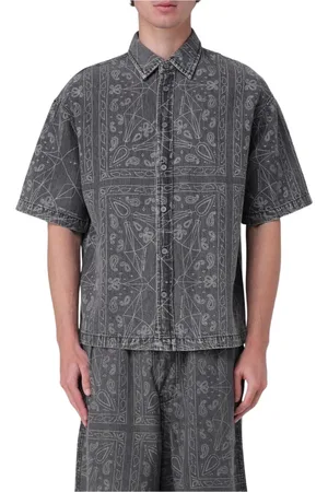 Armani Exchange Overhemden, Heren, Grijs, S, Zwarte Button-Up Shirt