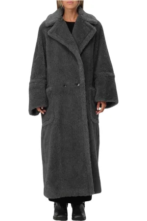 Max Mara Mantels, Dames, Grijs, S, Oversized Teddy Bear Coat