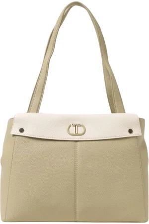 Twin-Set Tassen, Dames, Groen, ONE Size, Stijlvolle Leren Tote Tas