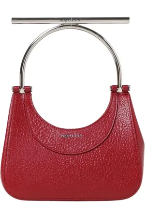Alexander McQueen Tassen, Dames, Rood, ONE Size, Leer, Rode Mini Top Handtas